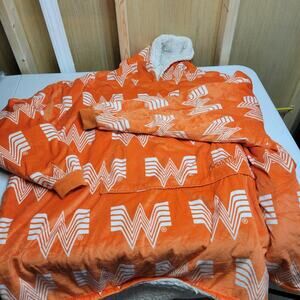 Whataburger Comfy Wearable Blanket Hoodie Adult One Size Oversize White Logo